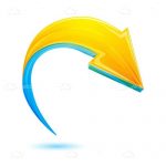 Abstract 3D Yellow and Blue Arrow Icon